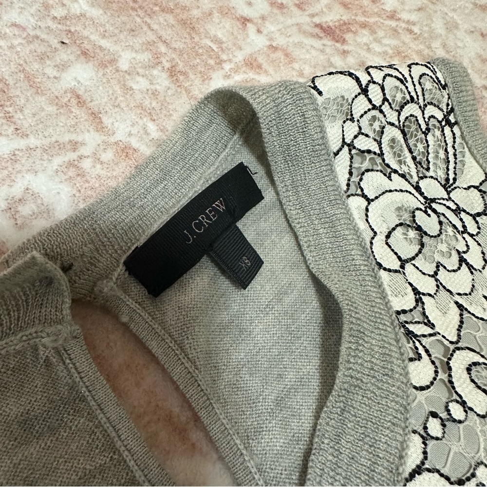 J CREW 100% Merino Wool Lace Top - Picture 3 of 8